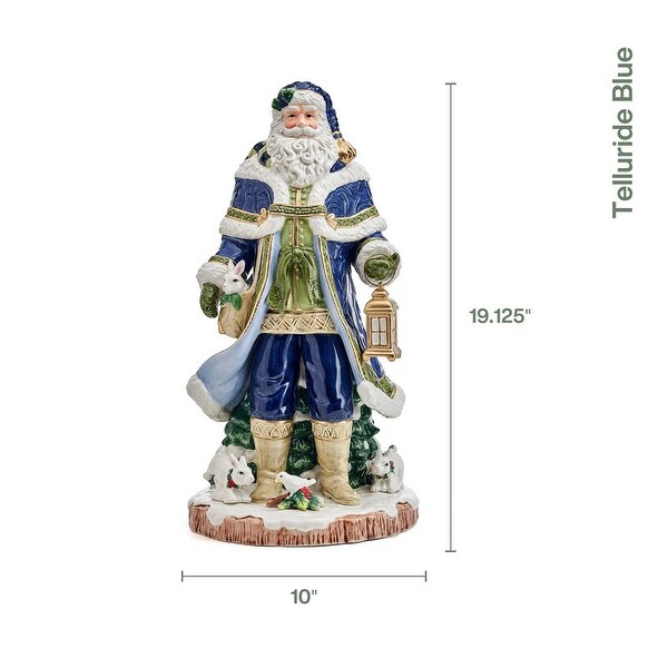 Fitz and Floyd Telluride Blue Grand Santa Figurine, 19 Inch - Bed