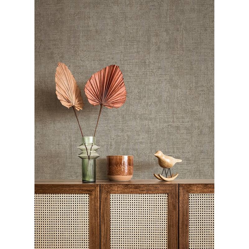 Advantage Yurimi Taupe Distressed Wallpaper - 20.9in x 396in x 0.025in - 20.9in x 396in x 0.025in