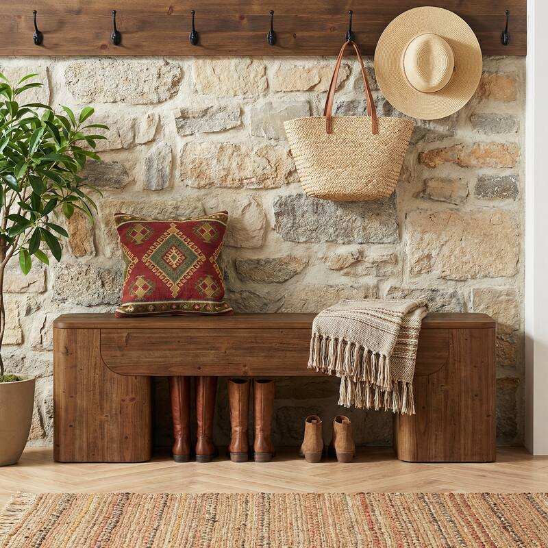 Solid Wood Bench, Entryway Bench, Dining Bench, Farmhouse Bench Seats for Entryway, Hallway, End of Bed