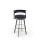Option Navy Blue Faux Leather / Glossy Grey Metal