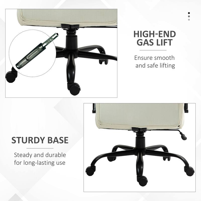 Adjustable Height Upholstered Chair Computer Chair, Executive Chair Office Chair Visitor Chair with Wheels