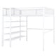 preview thumbnail 11 of 14, Full Size Metal Loft Bed with 4-Tier Shelves and Storage,White