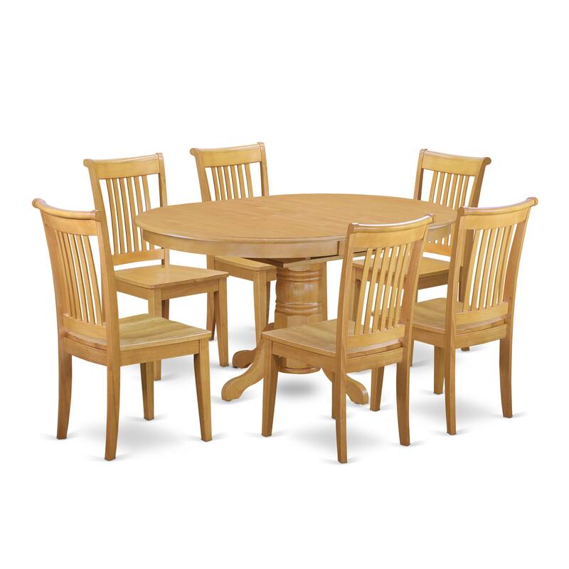 East West Furniture Modern Dining Table Set- an Oval Wooden Table and Dining Room Chairs, Oak (Pieces & Seat Options)
