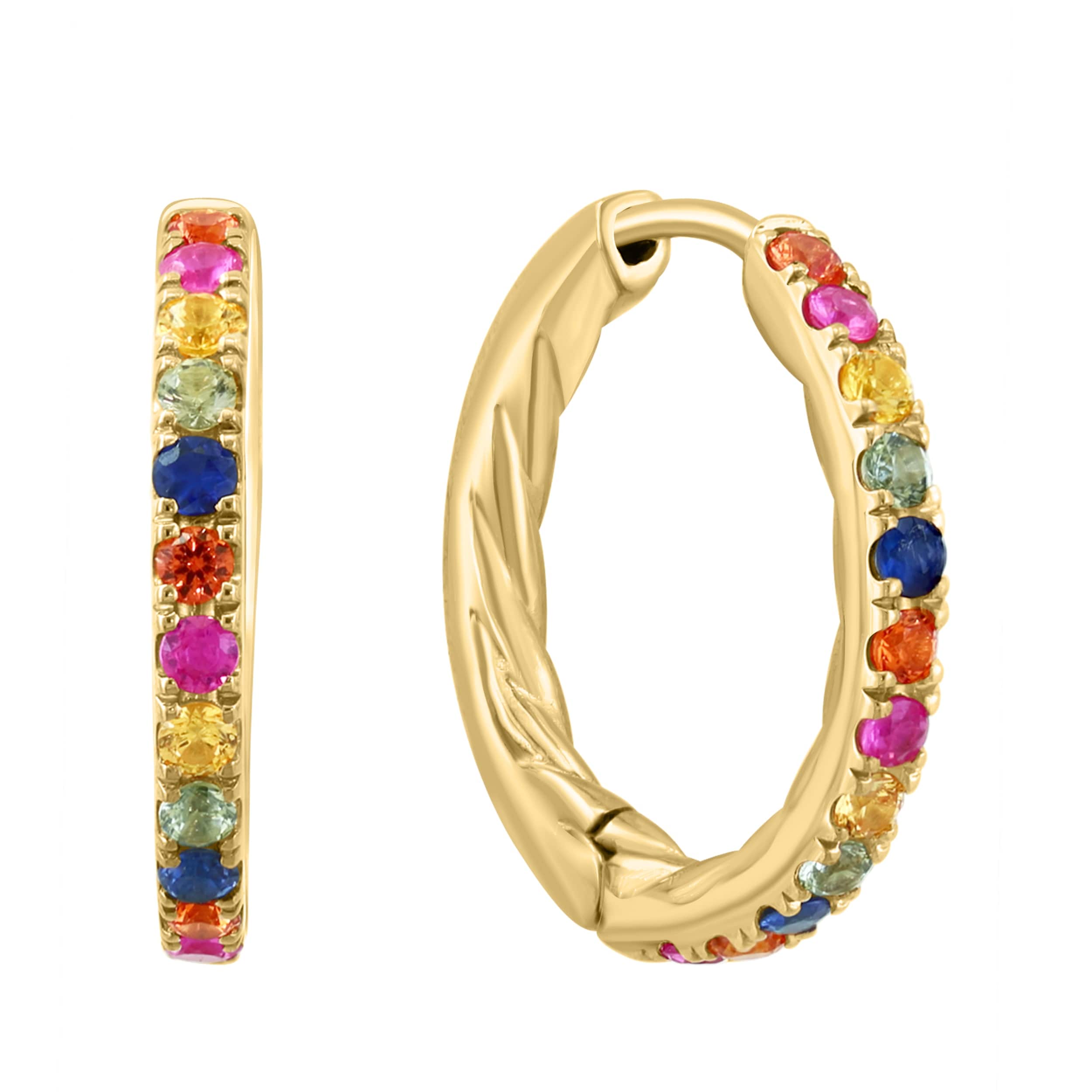 Effy Gold over 925 Sterling Silver Multi Sapphire Earrings