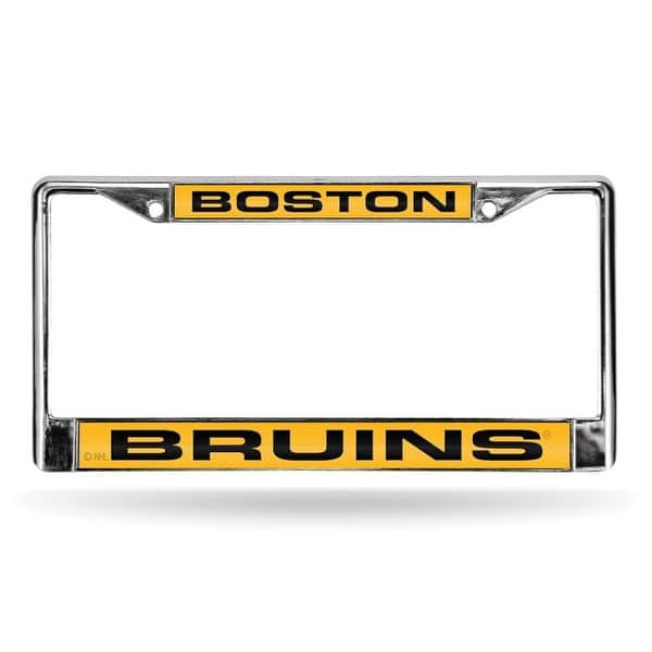NHL Boston Bruins Laser Chrome Acrylic License Plate Wall Frame - Bed ...
