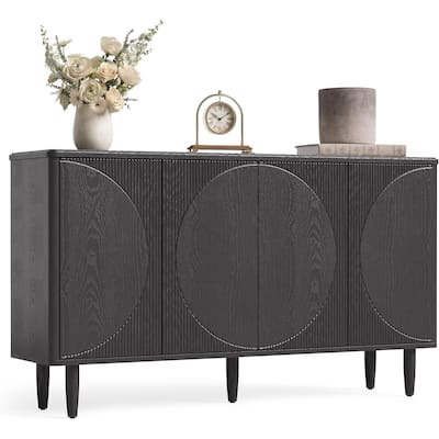 Walnut Kitchen Pantry Cabinet with 6-Tier Storage Shelves and Metal Handle - 59.44”L x 14.17”W x 33.85”H