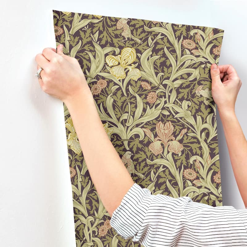 Iris Plum Wild Gardens Wallpaper