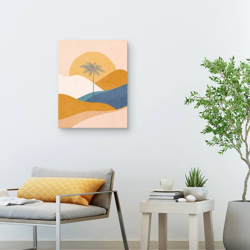 Tropical Palm Sunset by Dominique Vari Canvas Art Print