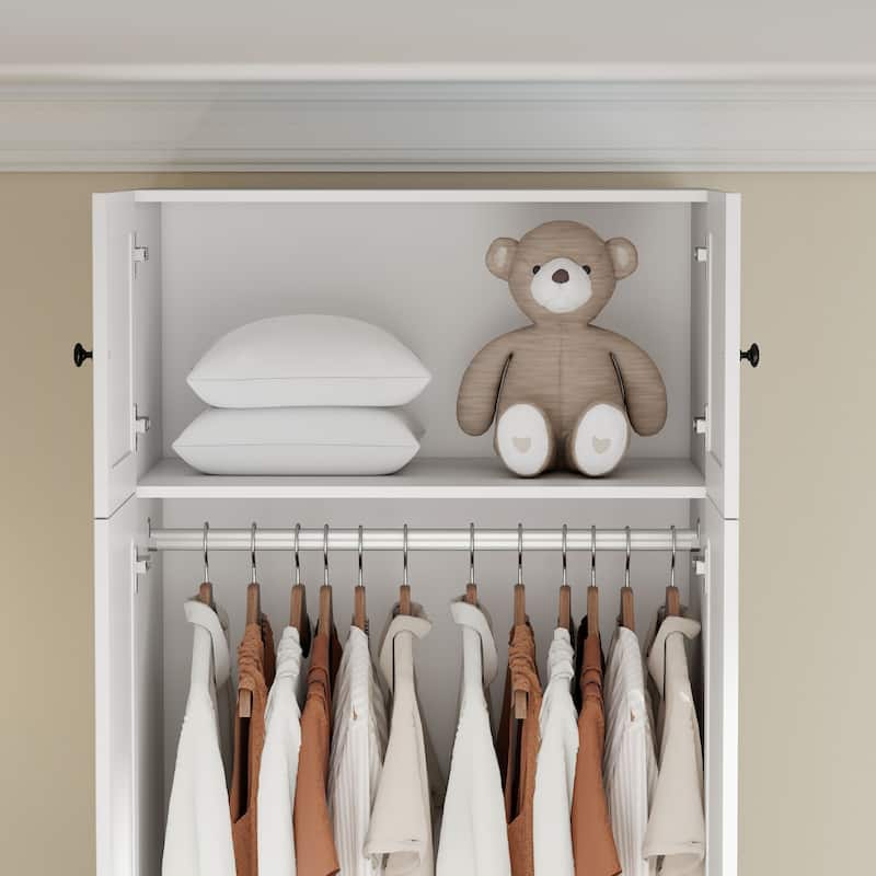 89" Large Wardrobe Armoire Closet High Cabinet Storage