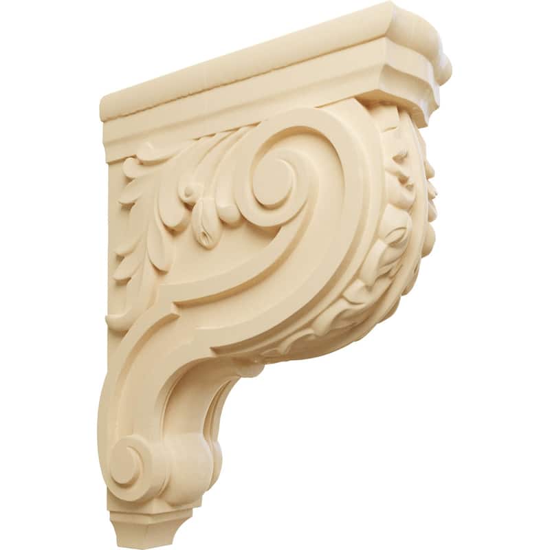 Hudson Acanthus Wood Corbel - Maple - 4"W x 10 1/2"D x 14"H