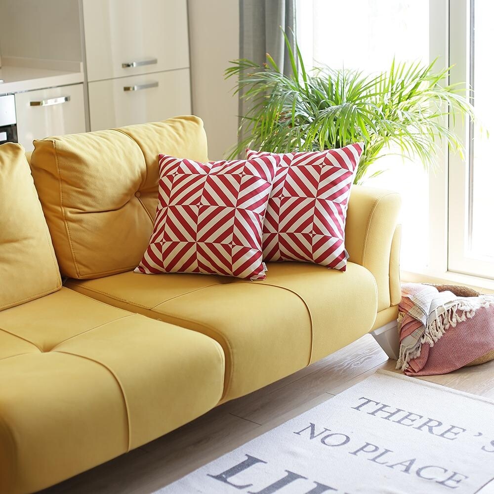 geometric couch pillows