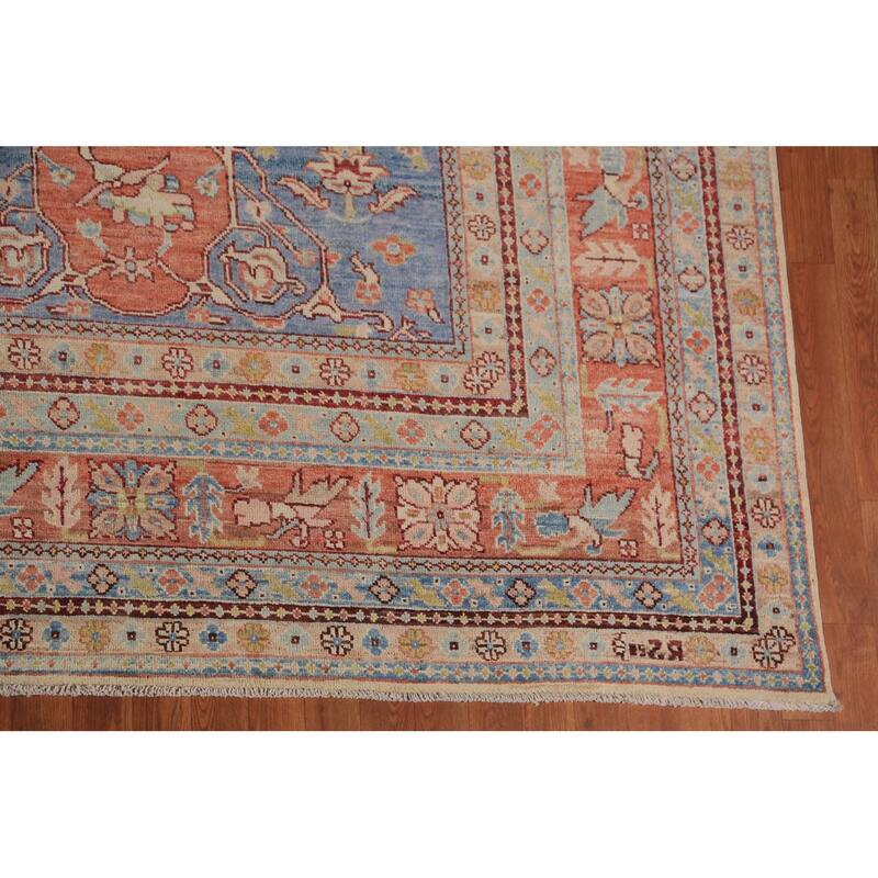 Vegetable Dye Heriz Serapi Oriental Rug Hand-Knotted Beige Wool Carpet - 10'1"x 12'8"