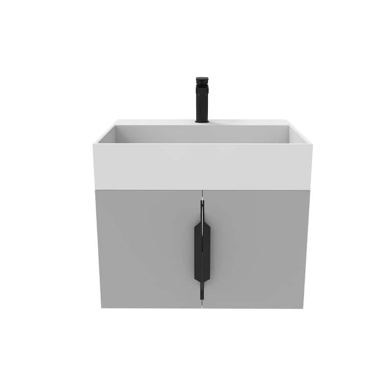 Amazon 24" Wall Mounted Bathroom Vanity Set w/ White Top