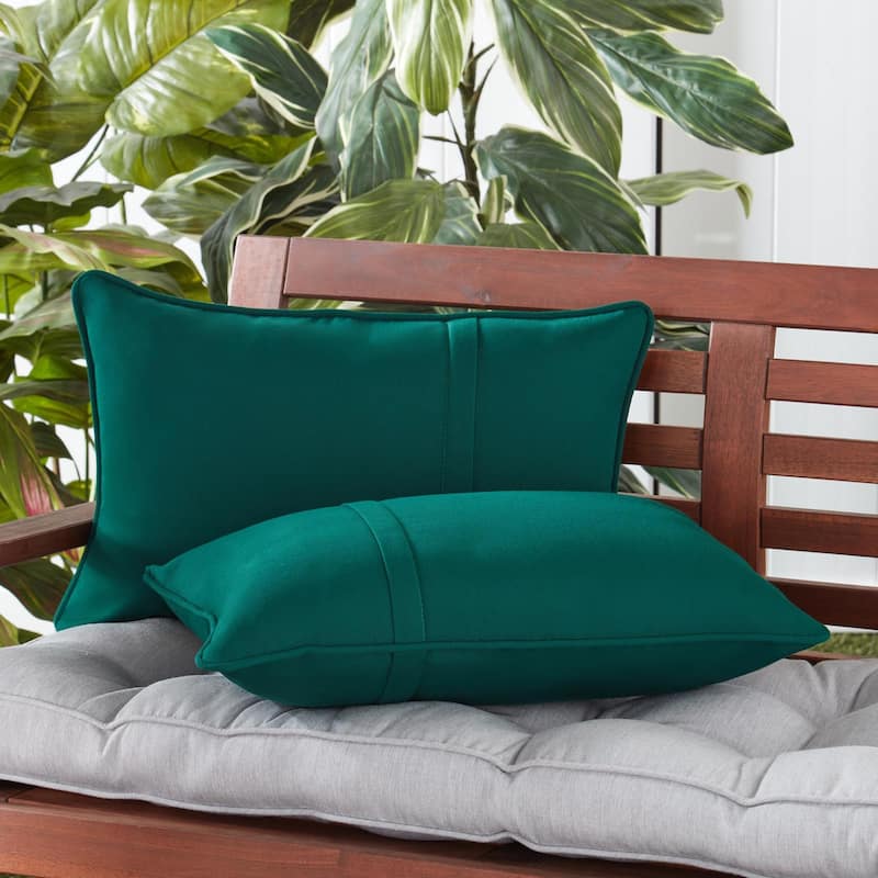 Greendale Home Fashions Sunbrella 21" x 14" Rectangle Outdoor Throw Pillow (Set of 2) - Canvas Forest