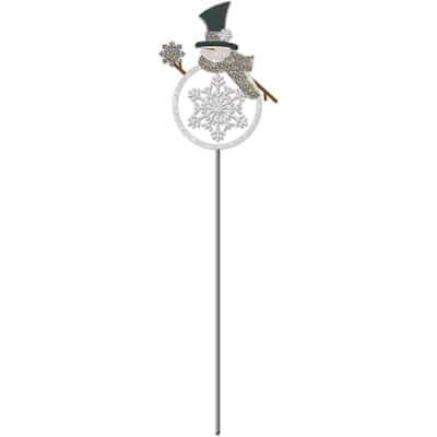 Glitter Snowman Plant Pick -Set of 2