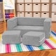 preview thumbnail 42 of 48, Jaxx Zipline Modular Kids Loveseat with Ottomans Platinum