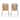 Outdoor Patio Chair Set of 2, Rattan Light Brown Wicker Weave, Scrolled
