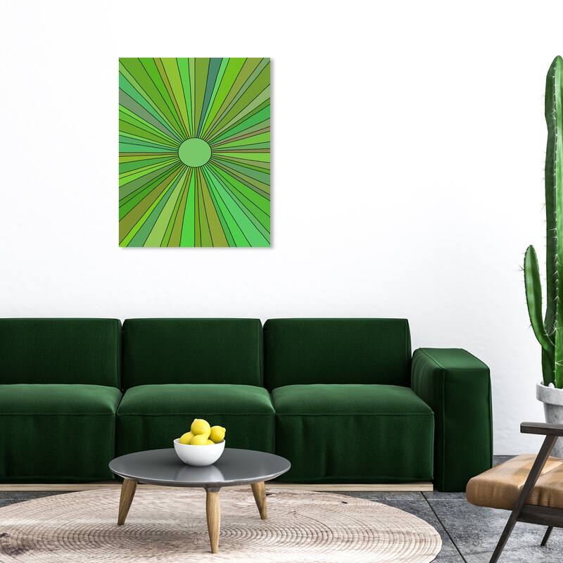 Wynwood Studio Canvas Abstract Sun for the Greenery Green Modern & Contemporary Wall Art Canvas Print - 30 x 36