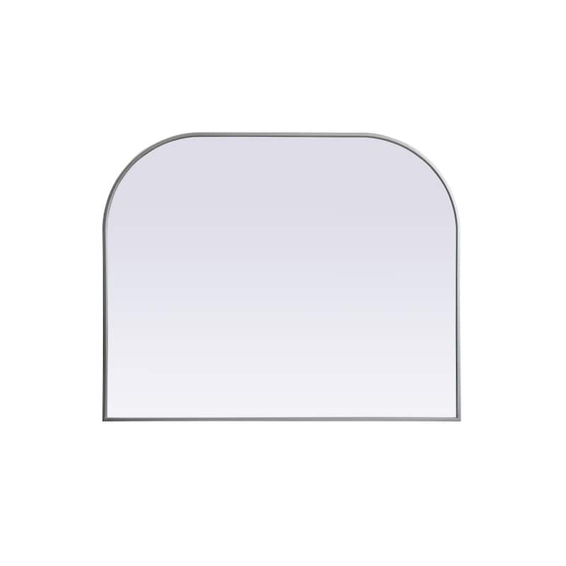 Indigo Home Metal Frame Arch Mirror 42x34 Inch - Silver