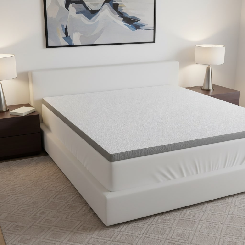 2" White Gel Memory Foam Cooling Queen Mattress Topper