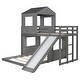 preview thumbnail 10 of 47, Friendly Design Twin Over Full Bunk Bed, Loft Bed with Playhous