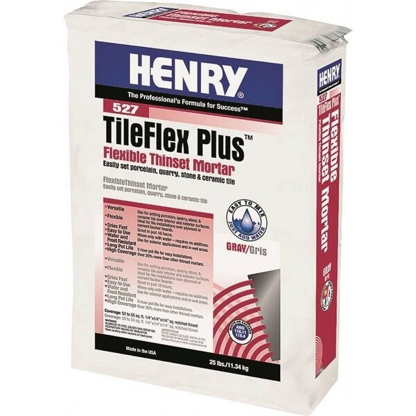Henry 12262 TileFlex Plus 527 Flexible Thinset Mortar Henry 12262 TileFlex Plus 527 Flexible Thinset Mortar