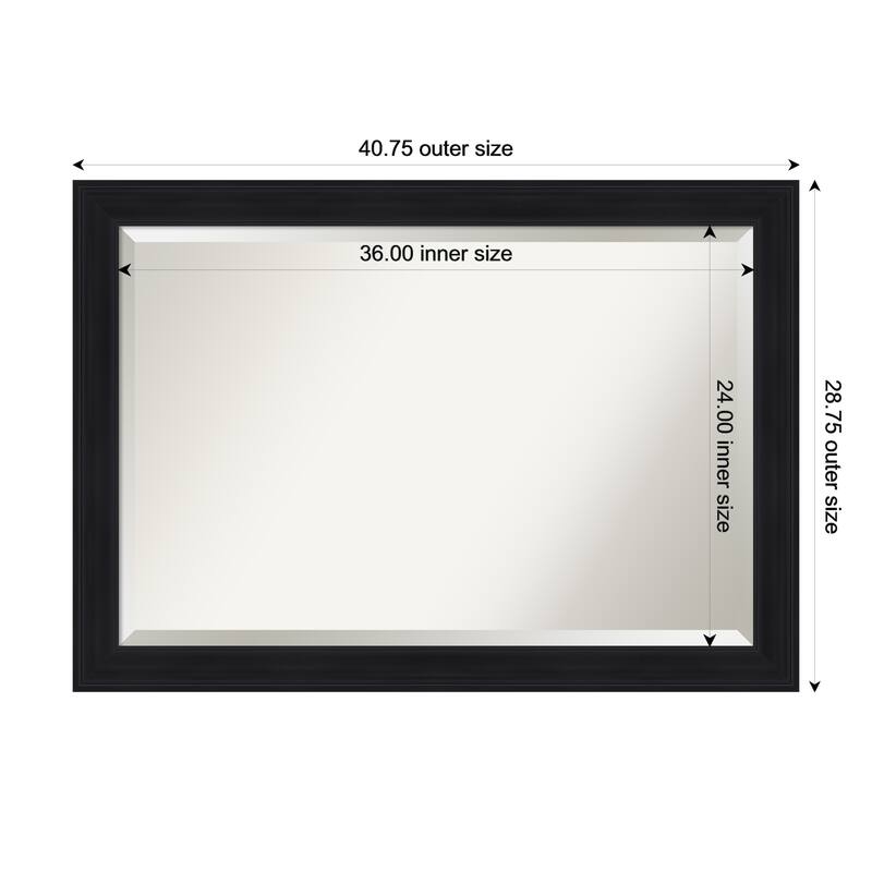 Abbey Black Beveled Framed Wall Mirror - Abbey Black - 41 x 29 in
