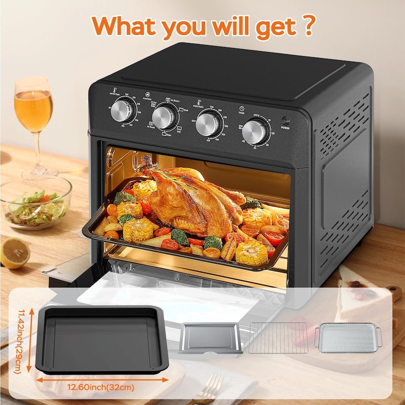 Plum Chef Air Fryer Oven 27.5QT, 6-in-1 Countertop Convection Oven-1600W