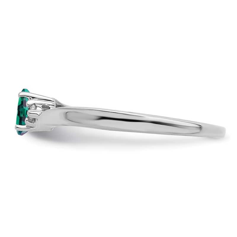 Curata 925 Sterling Silver Rhodium Plated Created Alexandrite Ring