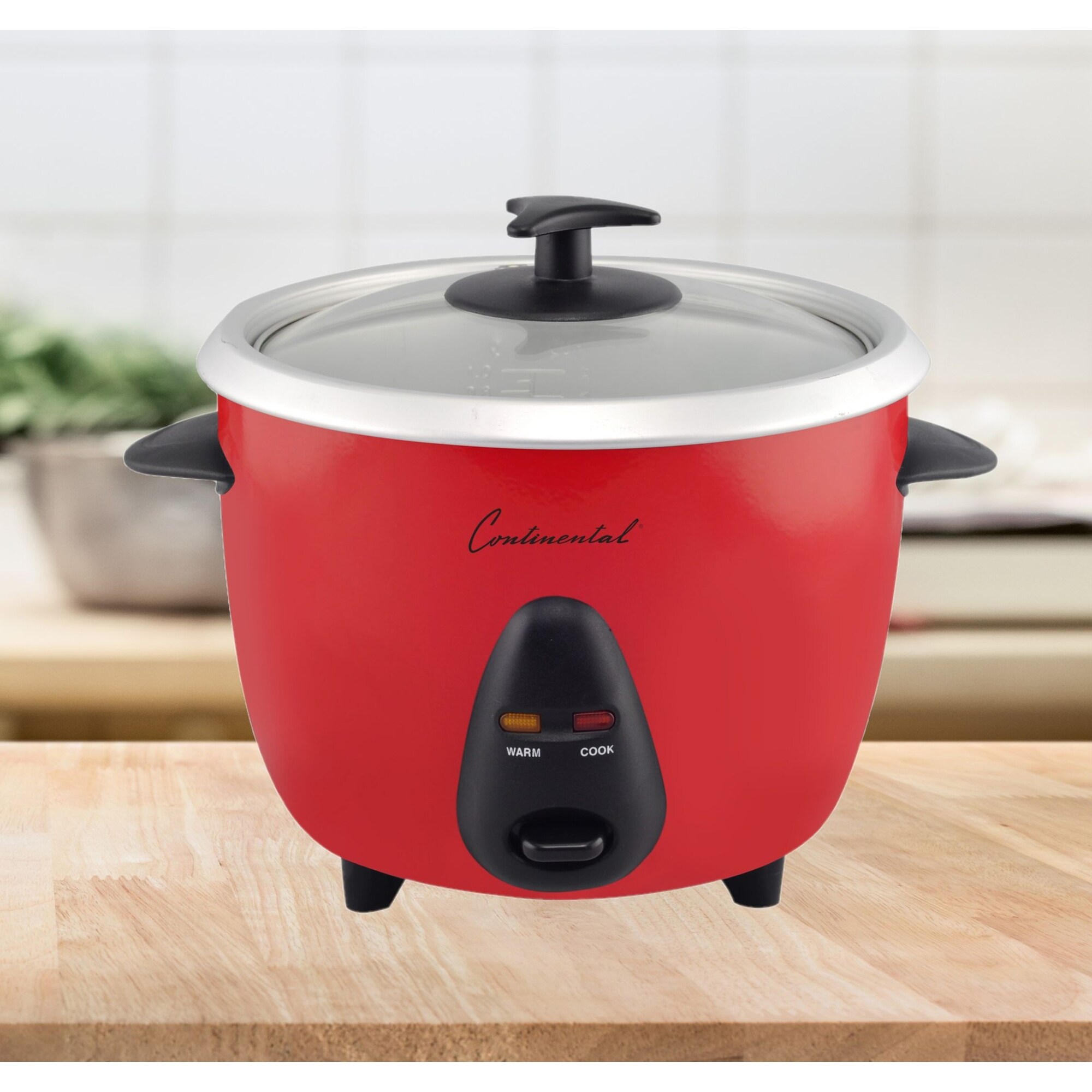 Continental Electric 12 Cup Cooked Rice Cooker with Glass Lid