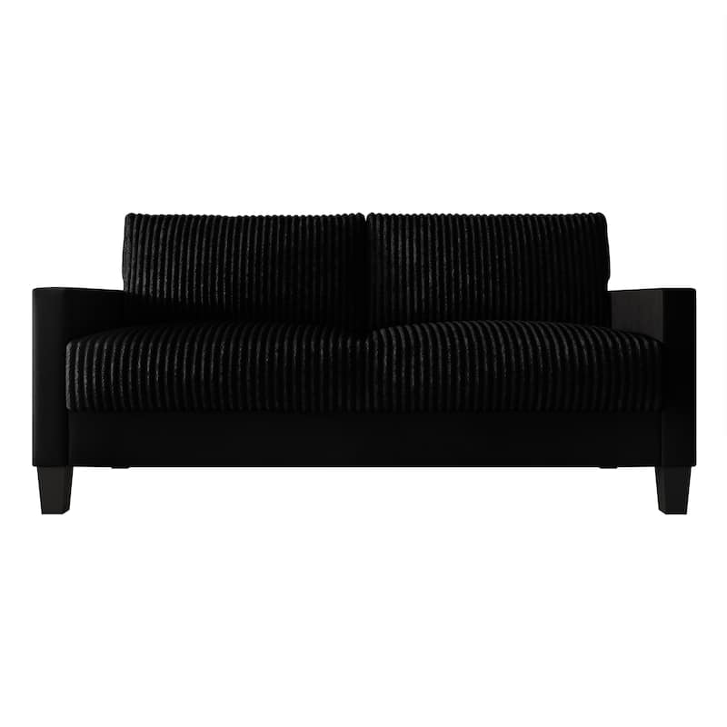 CraftPorch Corduroy Mid-Century Modern Velvet Upholstered Sofa - Black