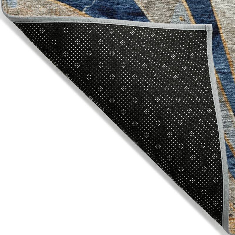 Machine Washable Indoor/Outdoor Contemporary Mosaic Chantille Rug