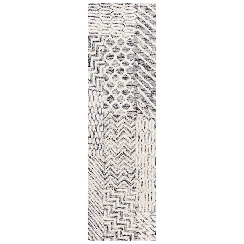 SAFAVIEH Handmade Ebony Fanette Modern & Contemporary Wool Rug