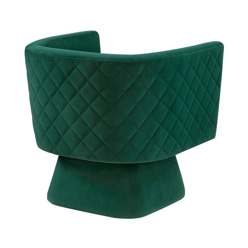 Gale 29" Velvet Swivel Chair - Diamond Stitched Chair Back