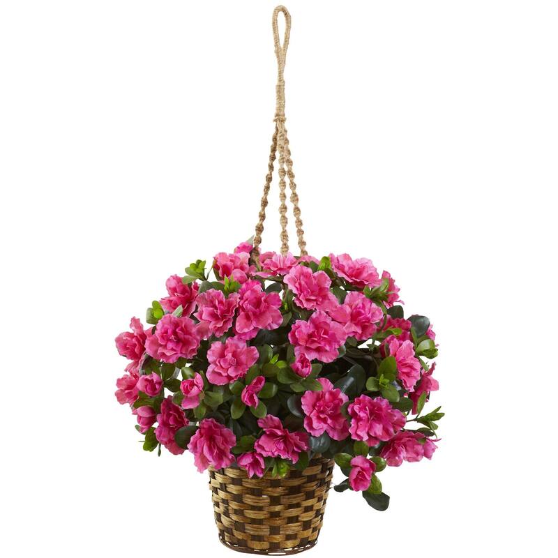 Silk Hanging Basket - Modern Floral Decor - Indoor Outdoor Plant Basket - HomeStock