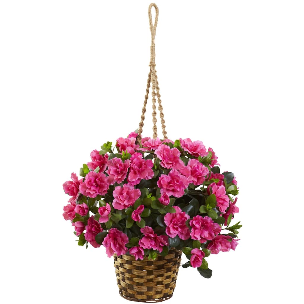 Silk Hanging Basket - Modern Floral Decor - Indoor Outdoor Plant Basket - HomeStock