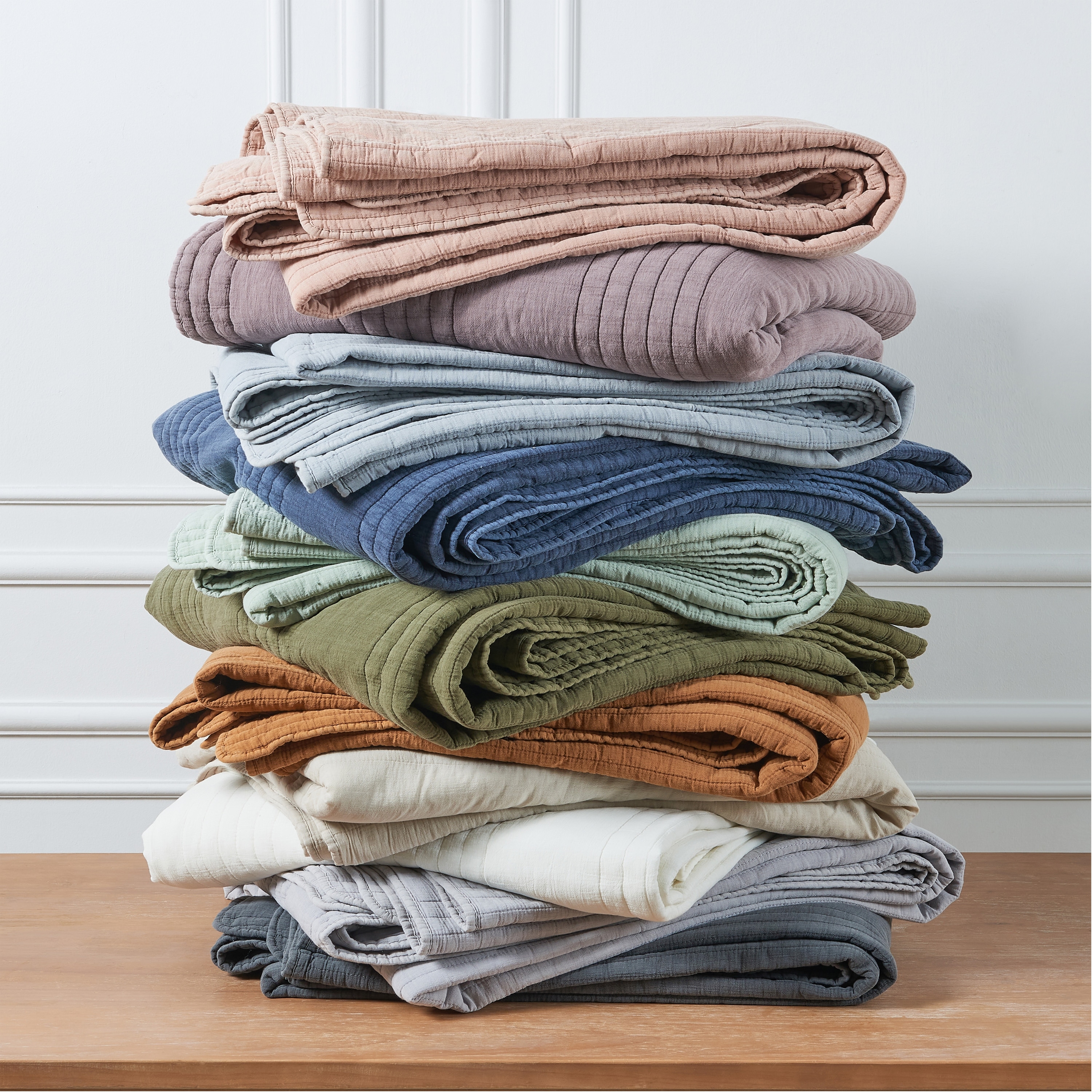 Stonewash Classic Cotton Quilt & Coverlet Set