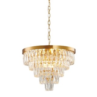 Transitional 12 Light Gold Metal Crystal Chandelier - N/A - Bed Bath ...