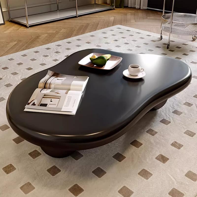 48" Modern Coffee Table, Cloud Shaped, Wood