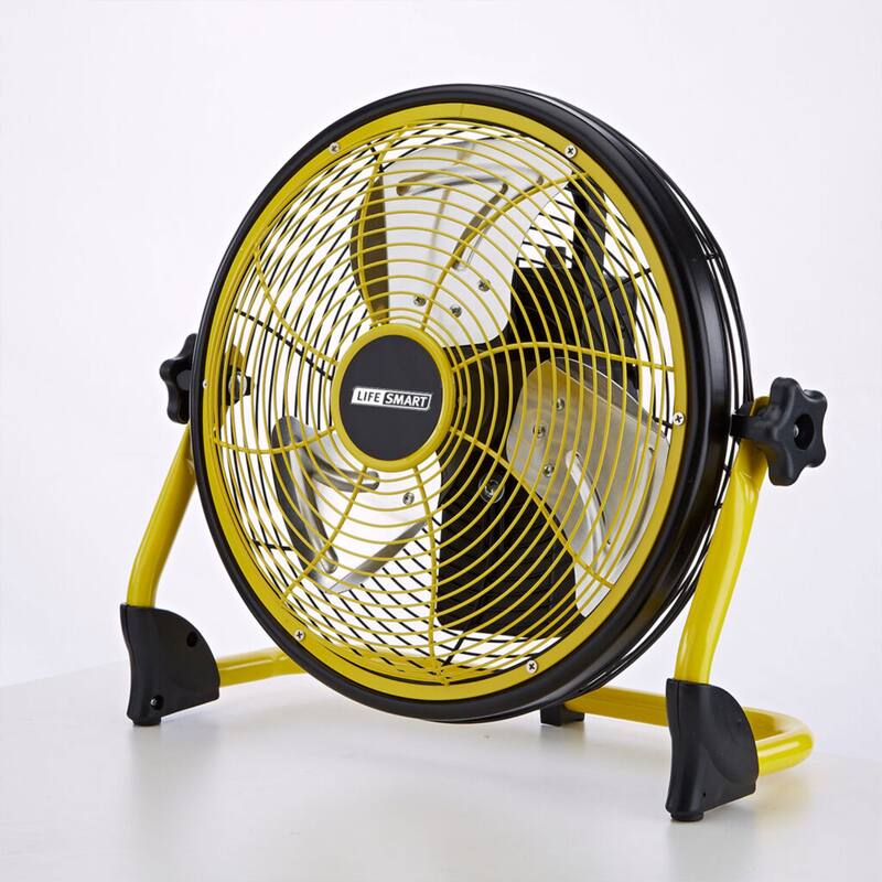 Lifesmart FGD-12C 12 In Rechargeable Battery Powdered Variable Speed Fan, Yellow - 8.20