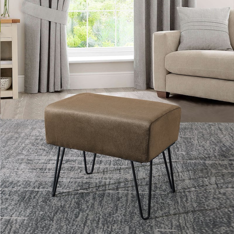 Serenta Milliken Plush Ottoman, 19" x 13" x 17" H