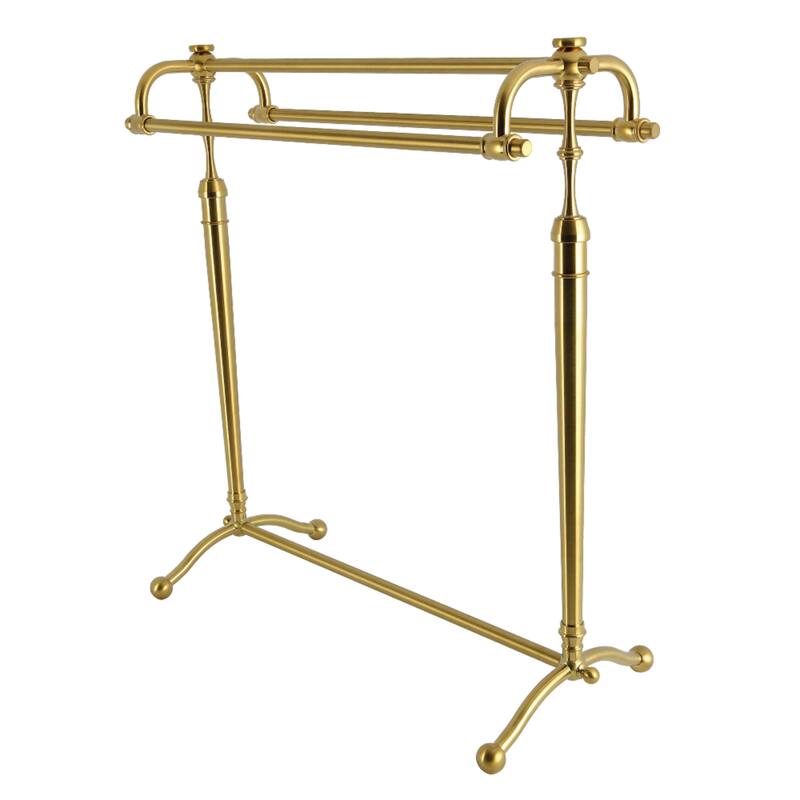 Kingston Brass Warwick 28" Freestanding Pedestal 3-Tier Towel Rack - Brushed Brass