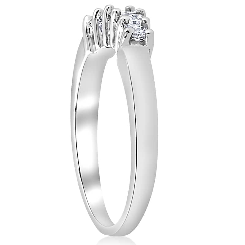 1/2ct Princess Cut Diamond Curved Wedding Ring Enhancer White Gold