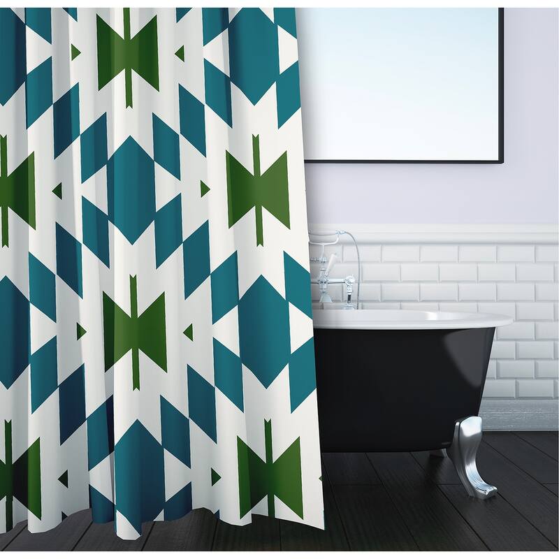 71 x 74-inch Patna Geometric Print Shower Curtain