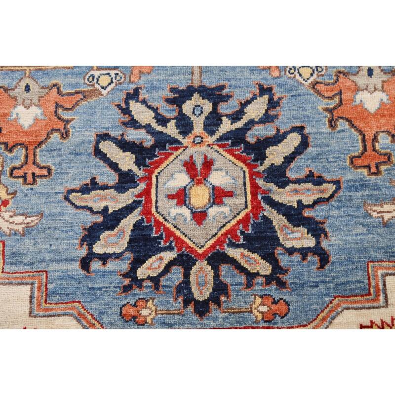 Vegetable Dye Heriz Serapi Oriental Area Rug Hand-knotted Wool Carpet - 8'4" x 11'0"