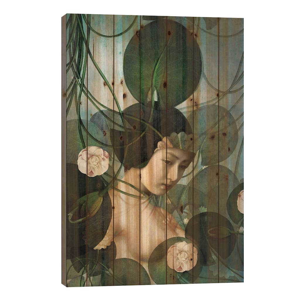 Tangled Print On Wood by Catrin Welz-Stein - Multi-Color