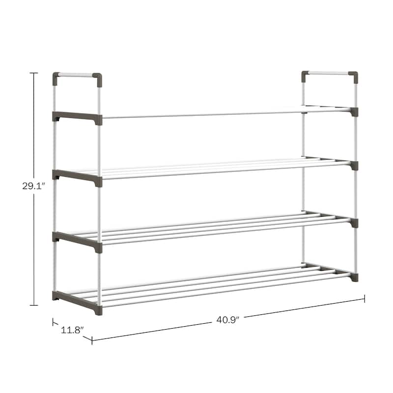 Shoe Rack - Shoe Organizer for Closet, Bathroom, Entryway by Home-Complete (White)