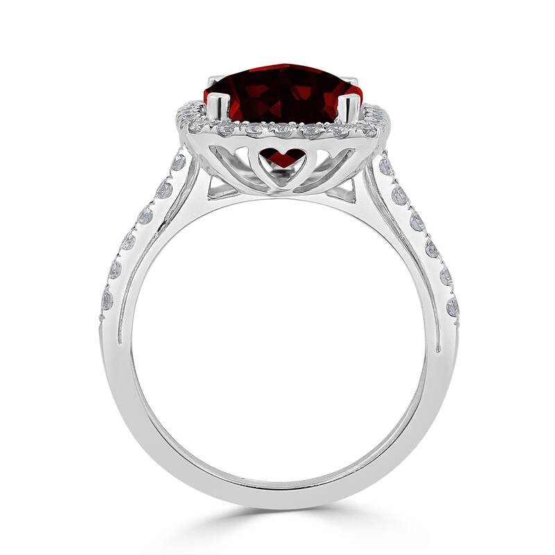 Auriya 2 3/4ct Cushion-cut Garnet and Halo Diamond Engagement Ring 1/2cttw 14k Gold
