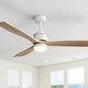 preview thumbnail 138 of 199, 42“/52"/60"/48" Noiseless Walnut Wood Ceiling Fan with Remote Control, Integrated Light Optional 60"White and Natural wood Blades/With light