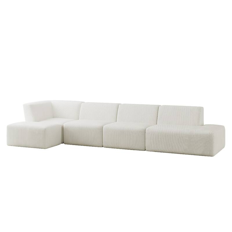 Oversized Corduroy Modular Sectional Fabric Sofa